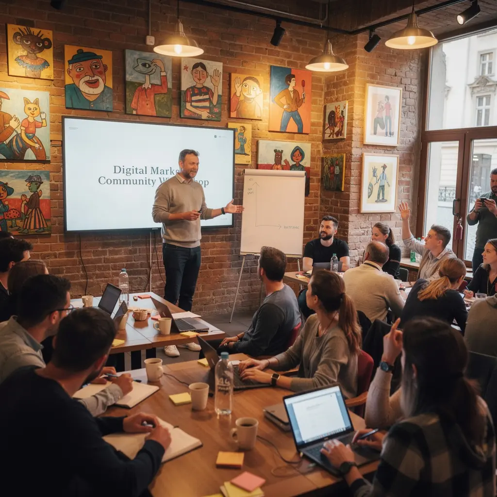 Tým odborníků pracujících na strategii digitálního marketingu.