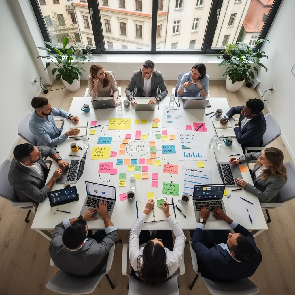 Graf znázorňující růst viditelnosti značky na sociálních sítích.