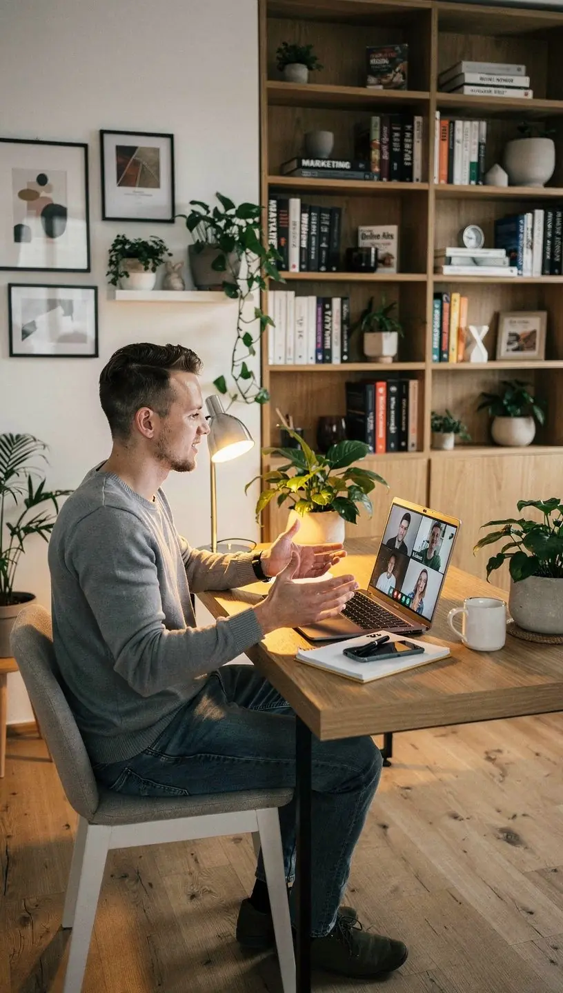 Počítač s analytickými nástroji sledování kampaní.