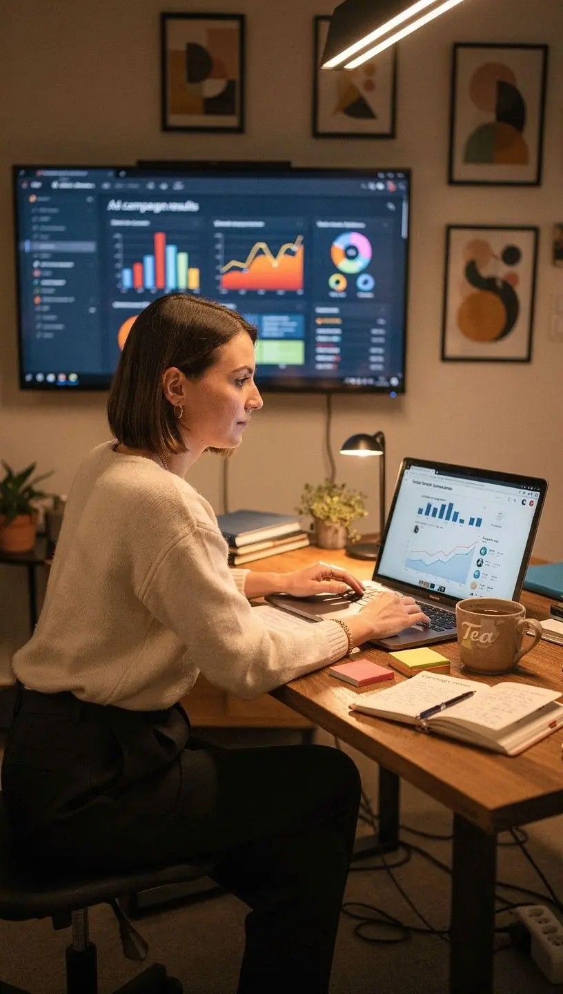 Mobilní telefon zobrazující interakce na sociálních médiích.